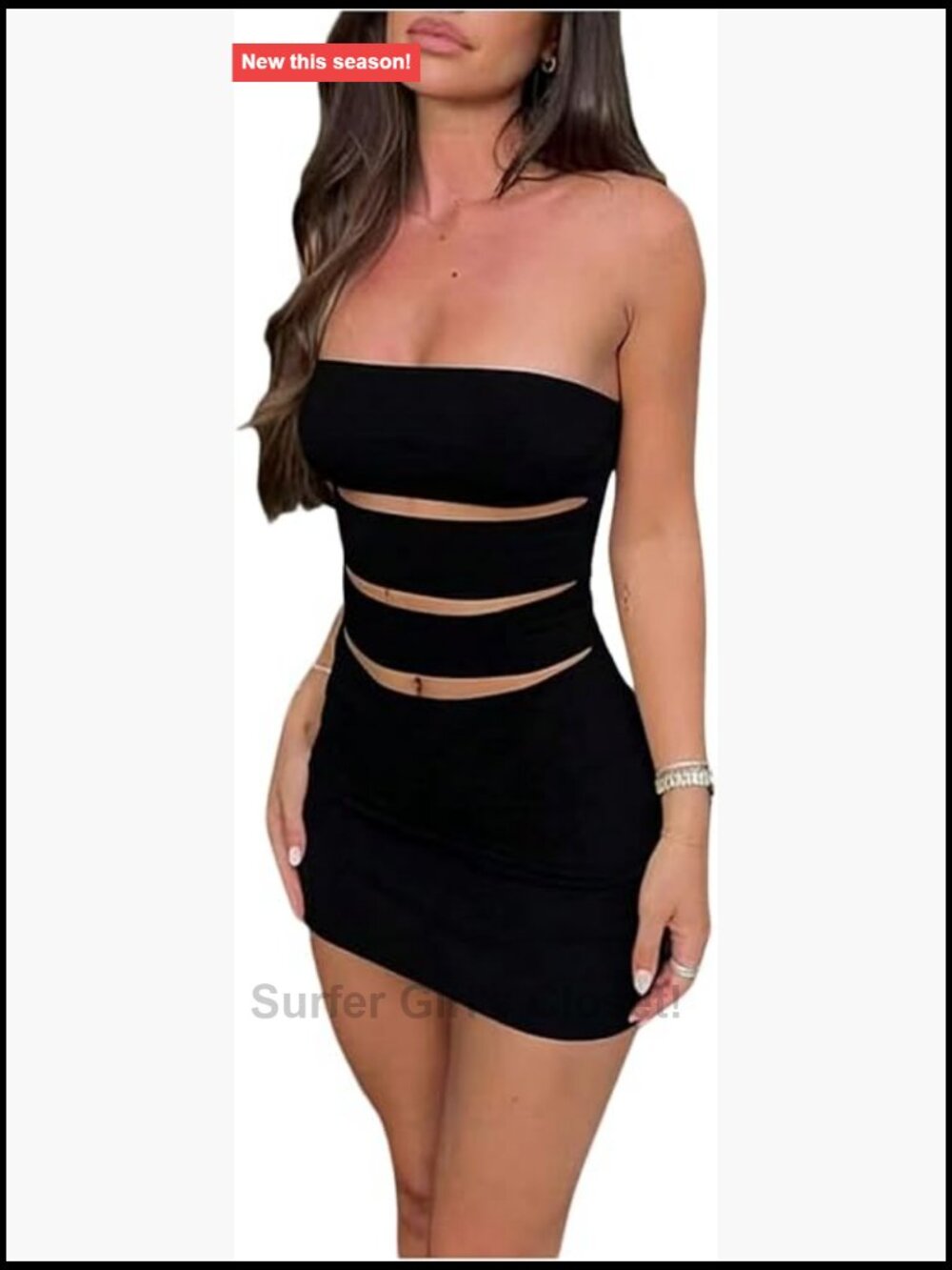 Women's Cut Out Strapless Bodycon Mini Dress Tube Top Streetwear Night Out